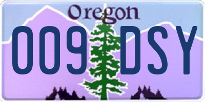OR license plate 009DSY