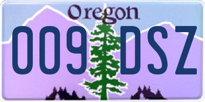 OR license plate 009DSZ