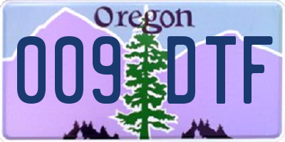OR license plate 009DTF