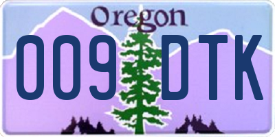OR license plate 009DTK