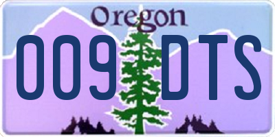 OR license plate 009DTS