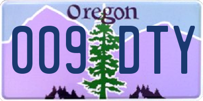 OR license plate 009DTY