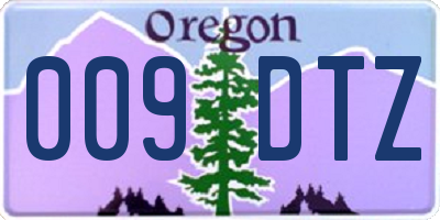 OR license plate 009DTZ