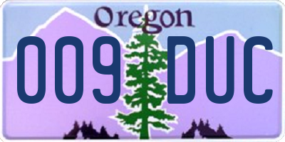 OR license plate 009DUC