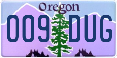 OR license plate 009DUG