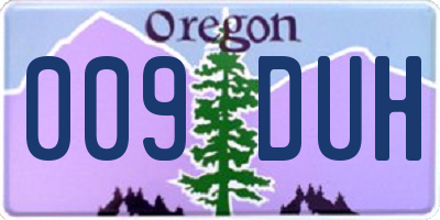 OR license plate 009DUH