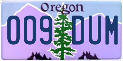 OR license plate 009DUM