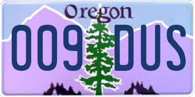 OR license plate 009DUS