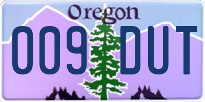 OR license plate 009DUT