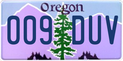 OR license plate 009DUV