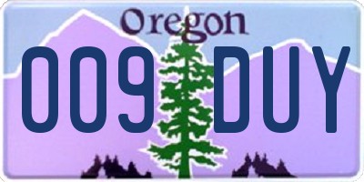OR license plate 009DUY
