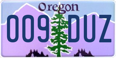 OR license plate 009DUZ
