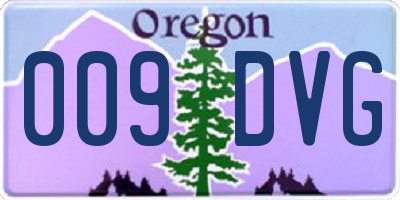 OR license plate 009DVG