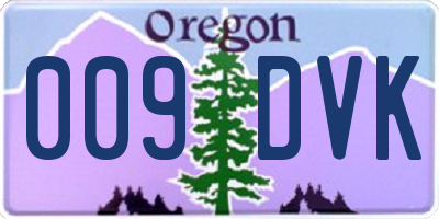 OR license plate 009DVK