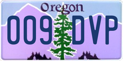 OR license plate 009DVP