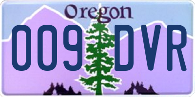 OR license plate 009DVR