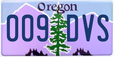 OR license plate 009DVS