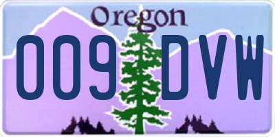 OR license plate 009DVW