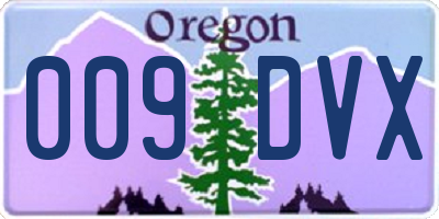 OR license plate 009DVX