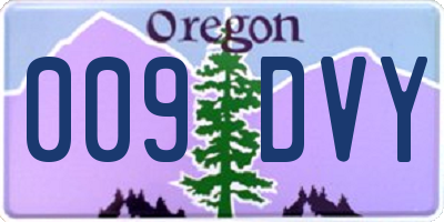 OR license plate 009DVY