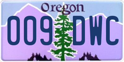 OR license plate 009DWC