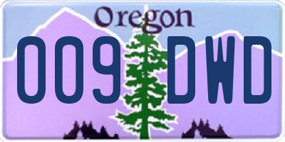 OR license plate 009DWD