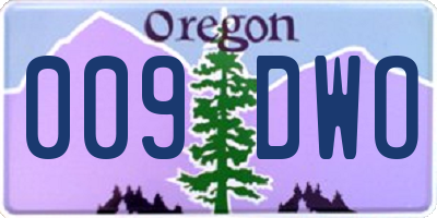 OR license plate 009DWO