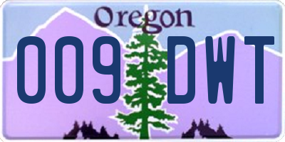 OR license plate 009DWT