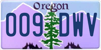 OR license plate 009DWV