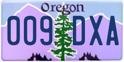 OR license plate 009DXA