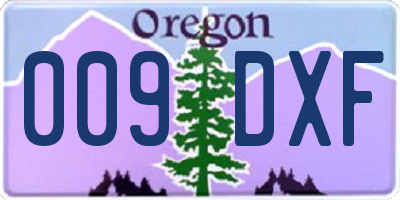 OR license plate 009DXF