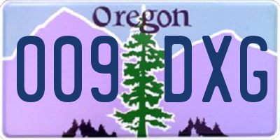 OR license plate 009DXG