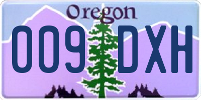 OR license plate 009DXH