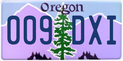 OR license plate 009DXI