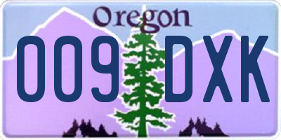 OR license plate 009DXK