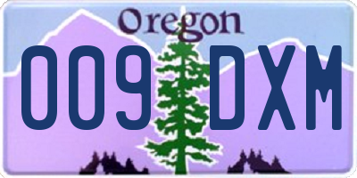 OR license plate 009DXM