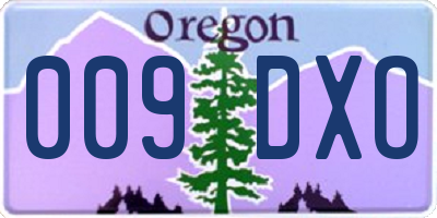 OR license plate 009DXO