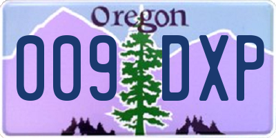 OR license plate 009DXP