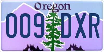 OR license plate 009DXR