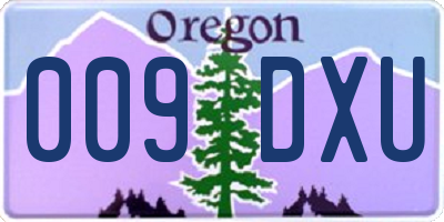 OR license plate 009DXU