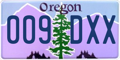 OR license plate 009DXX