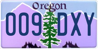 OR license plate 009DXY