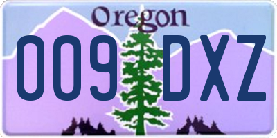 OR license plate 009DXZ