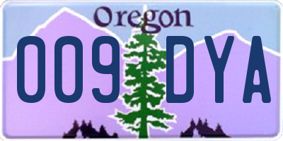 OR license plate 009DYA