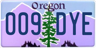 OR license plate 009DYE