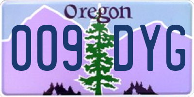 OR license plate 009DYG