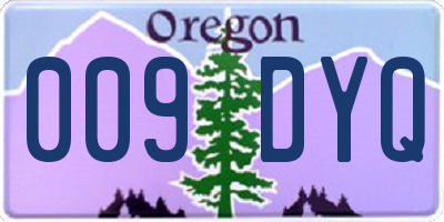 OR license plate 009DYQ