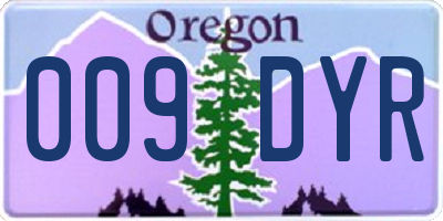 OR license plate 009DYR