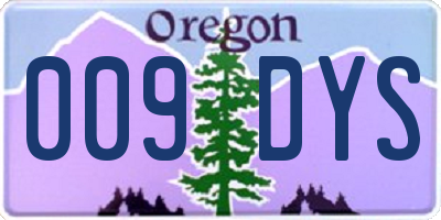 OR license plate 009DYS