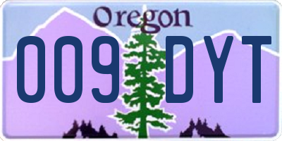 OR license plate 009DYT